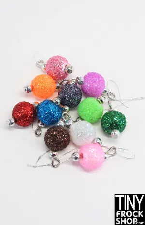 12" Fashion Doll Christmas Multi Color Glitter Ornaments  By Ash Decker