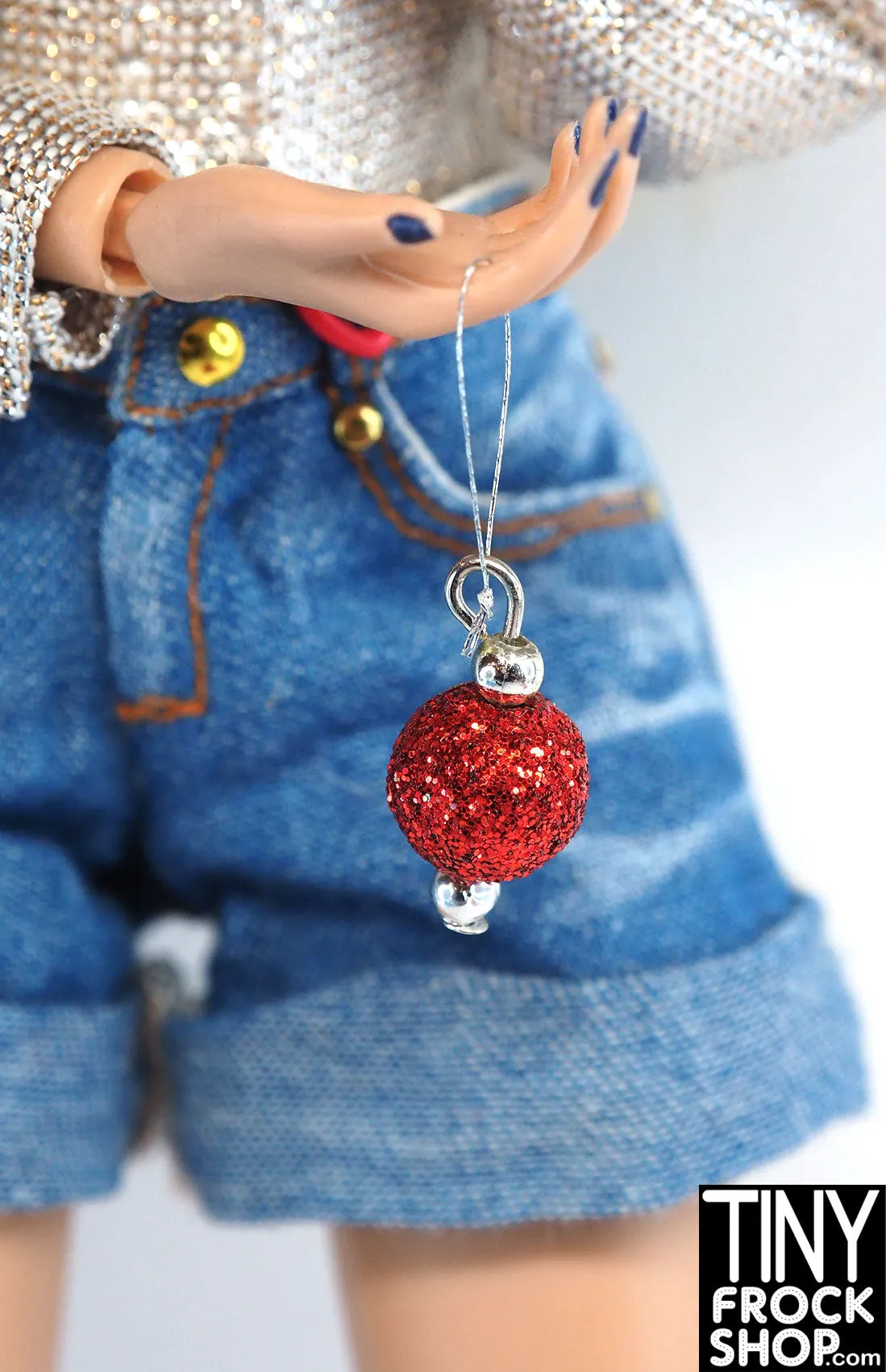 12" Fashion Doll Christmas Multi Color Glitter Ornaments  By Ash Decker
