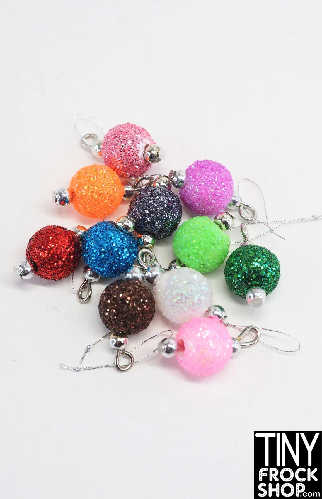 12" Fashion Doll Christmas Multi Color Glitter Ornaments  By Ash Decker