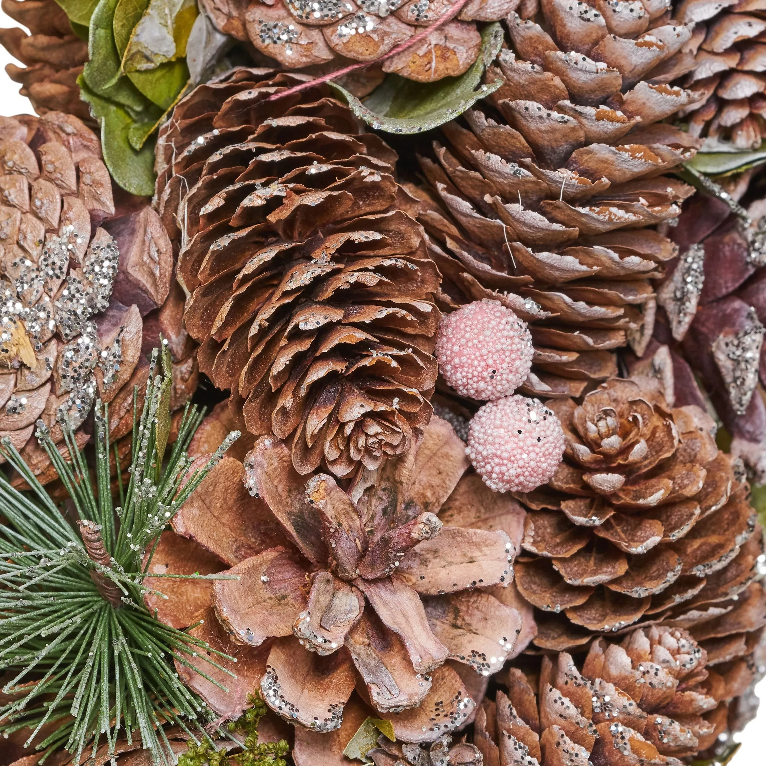 18.5" Pine Cone and Glitter Unlit Artificial Christmas Wreath - NH566313