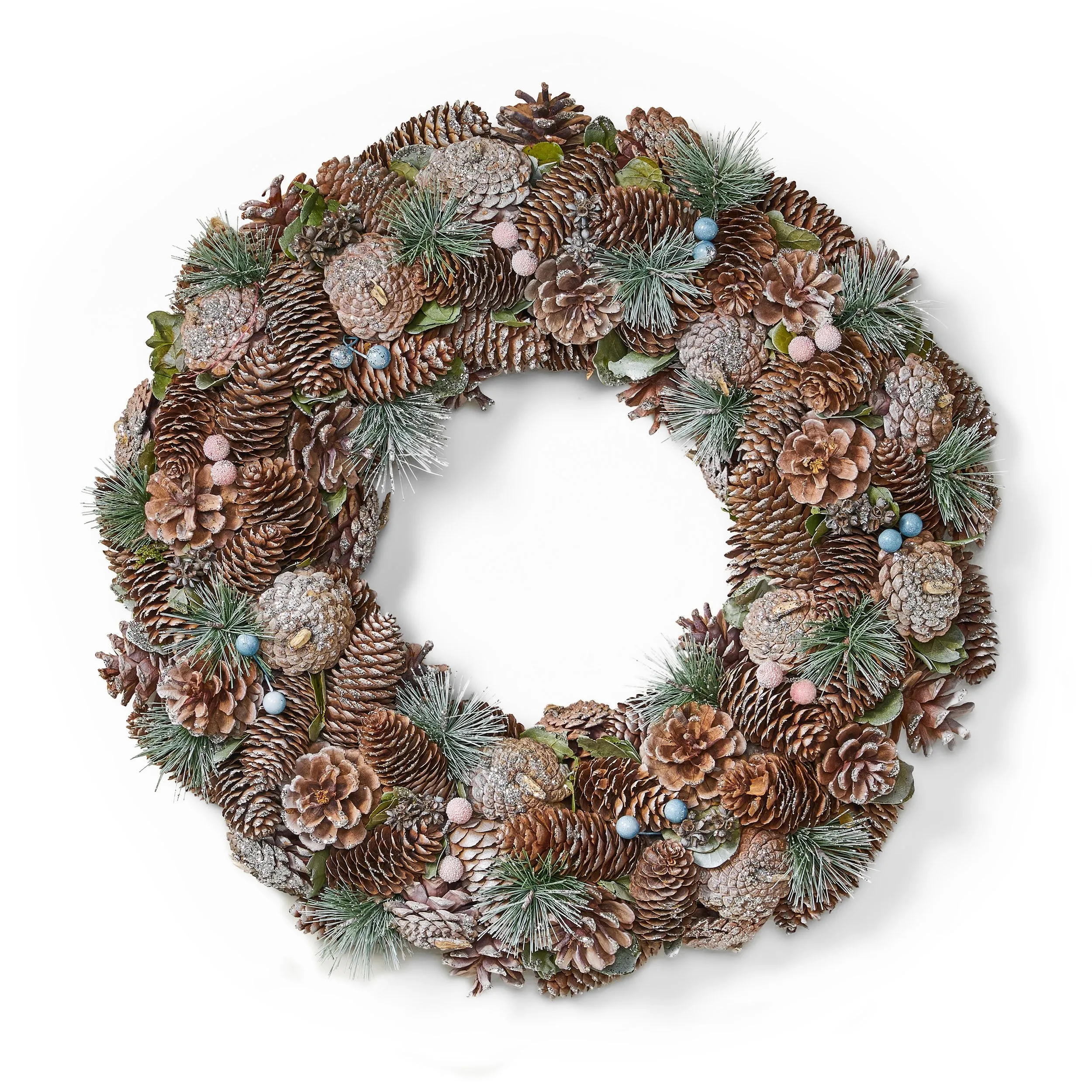 18.5" Pine Cone and Glitter Unlit Artificial Christmas Wreath - NH566313
