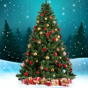 1.8m Green Fir Christmas Tree, 800 Tips, Metal Stand - Jingle Jollys