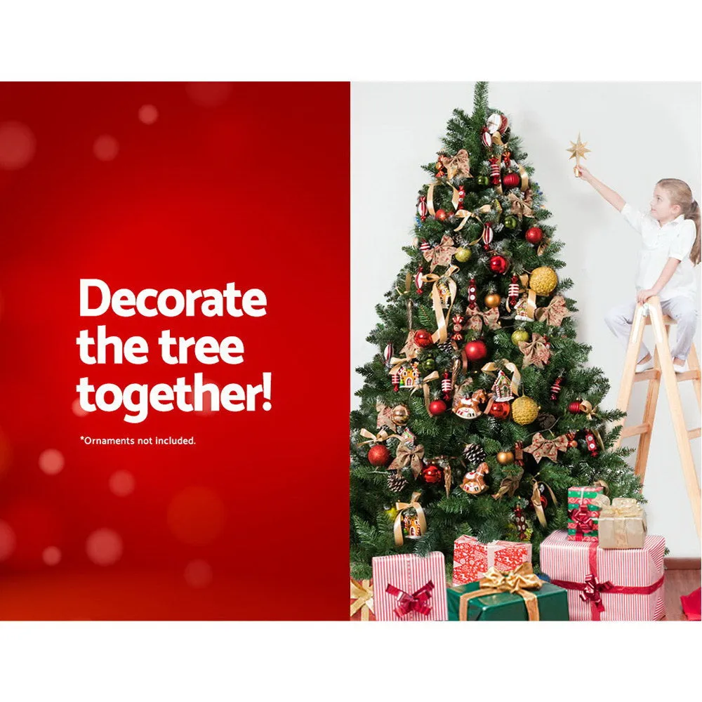 1.8m Green Fir Christmas Tree, 800 Tips, Metal Stand - Jingle Jollys