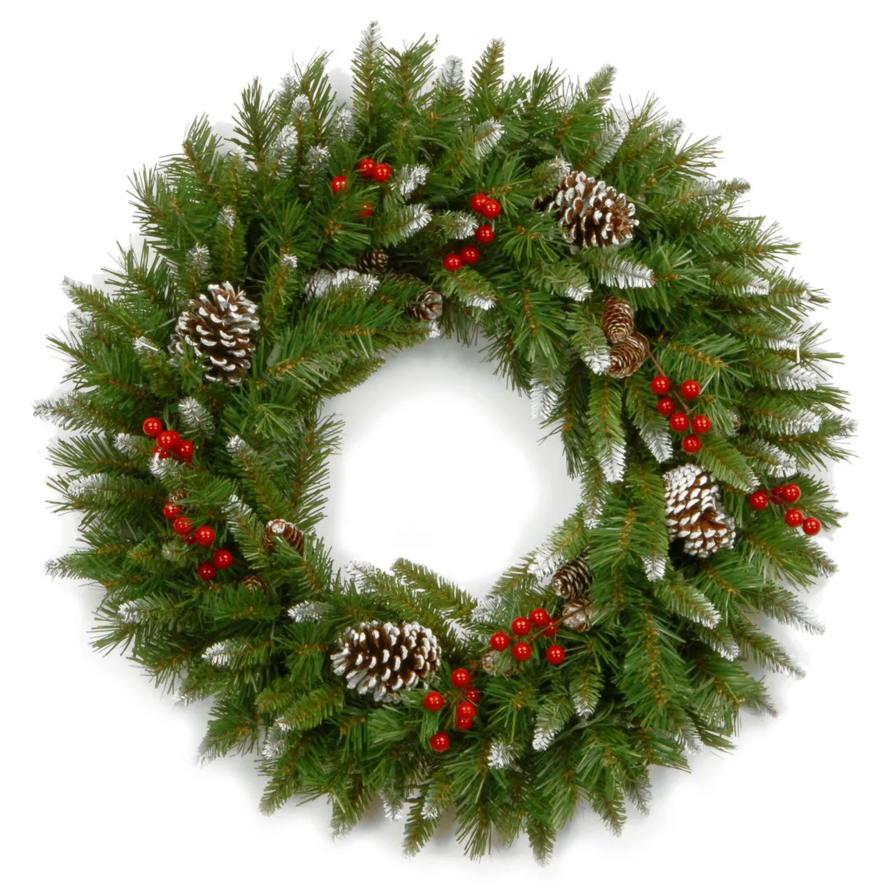 24” Unlit Frosted Berry Christmas Wreath