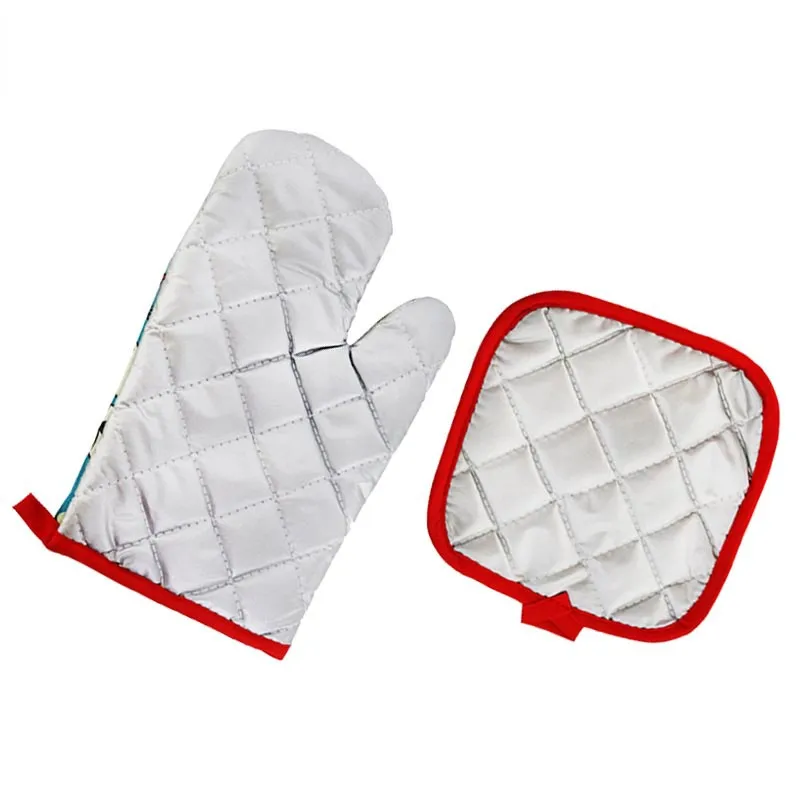 2pcs/set Christmas Baking Anti-Hot Gloves Pad Oven Dining BBQ Kitchen Mat New Year 2021 Natal Xmas Party Decoration Supplies