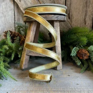 3/4" Gold velvet Ribbon, Farrisilk ribbon