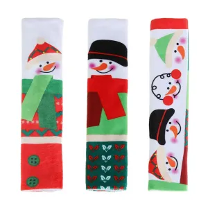 3pcs Snowman Christmas Refrigerator Door Handle Cover Anti-static Protector