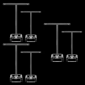 6 Pcs Acrylic Earrings Display Clear Earring Display Holder T Bar Earring Organizer Countertop Earring Hanger Stand Holder Tree Stand Earring Holder for Jewelry Props Show