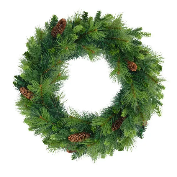 6FT Pre-Lit Green Realistic Christmas Tree with Wreath & Garland Set