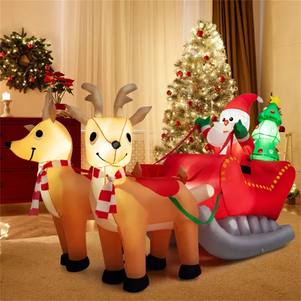 7.2 Feet Christmas Decoration Christmas Inflatable Santa Rides Sled