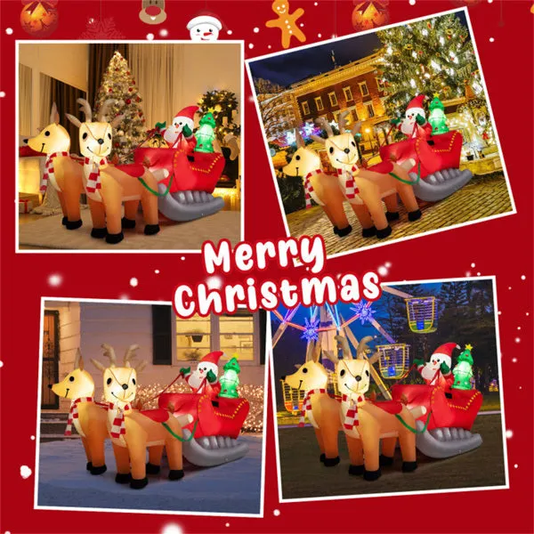 7.2 Feet Christmas Decoration Christmas Inflatable Santa Rides Sled
