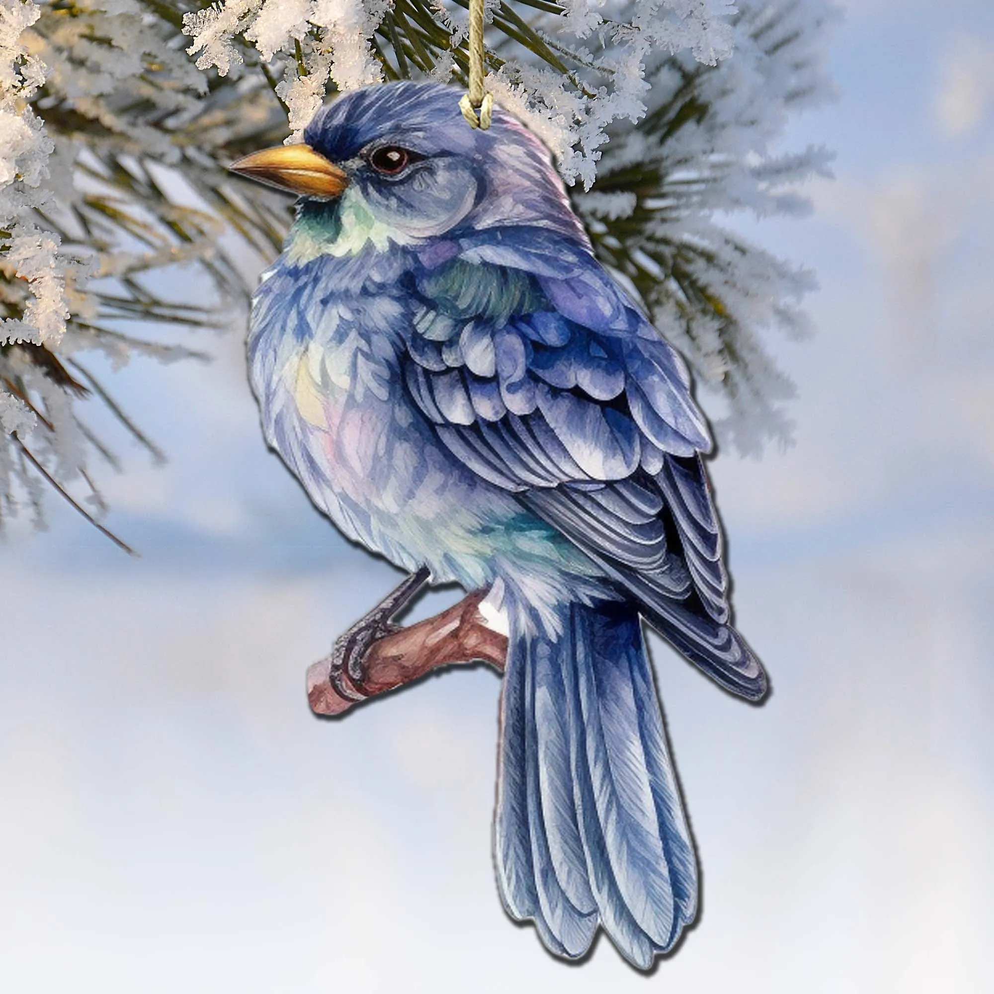 Alaskan Bluebird Wooden Ornaments by G.Debrekht - Wildlife Holiday Décor - 8710005-2