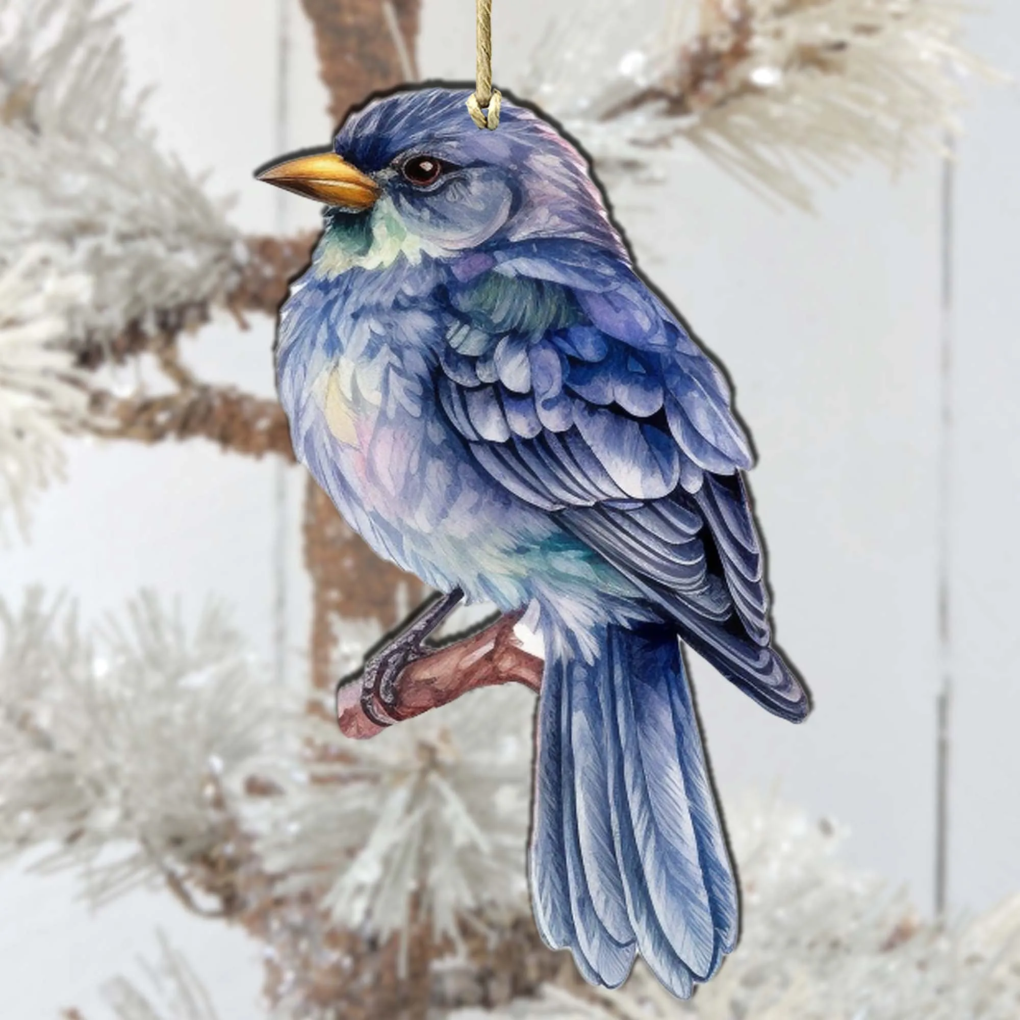 Alaskan Bluebird Wooden Ornaments by G.Debrekht - Wildlife Holiday Décor - 8710005-2