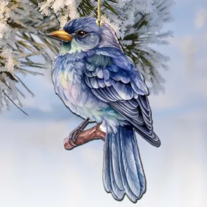 Alaskan Bluebird Wooden Ornaments by G.Debrekht - Wildlife Holiday Décor - 8710005-2