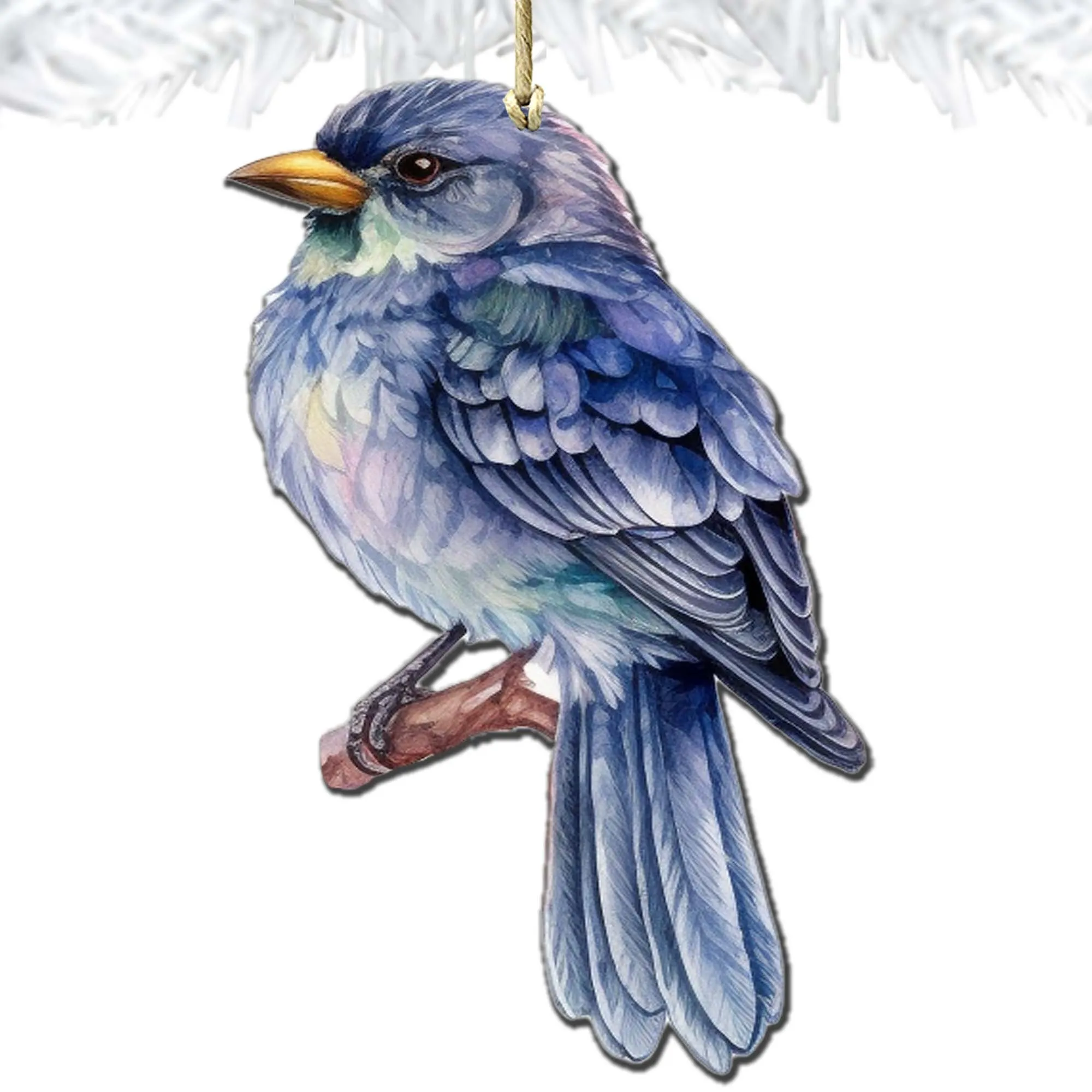 Alaskan Bluebird Wooden Ornaments by G.Debrekht - Wildlife Holiday Décor - 8710005-2
