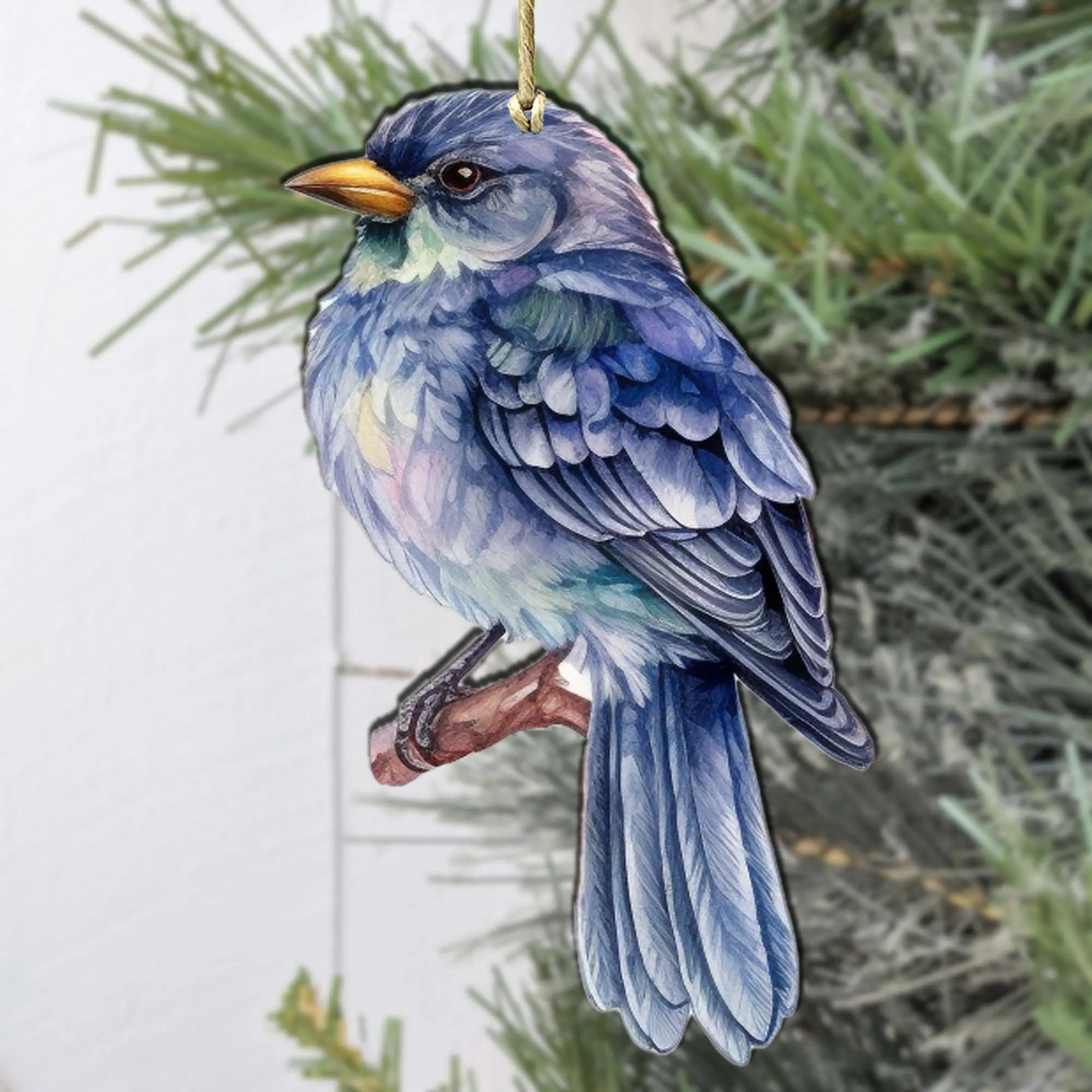 Alaskan Bluebird Wooden Ornaments by G.Debrekht - Wildlife Holiday Décor - 8710005-2