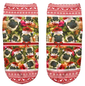 Ankle Socks - Merry Pugmas