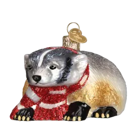 Badger with Scarf Ornament