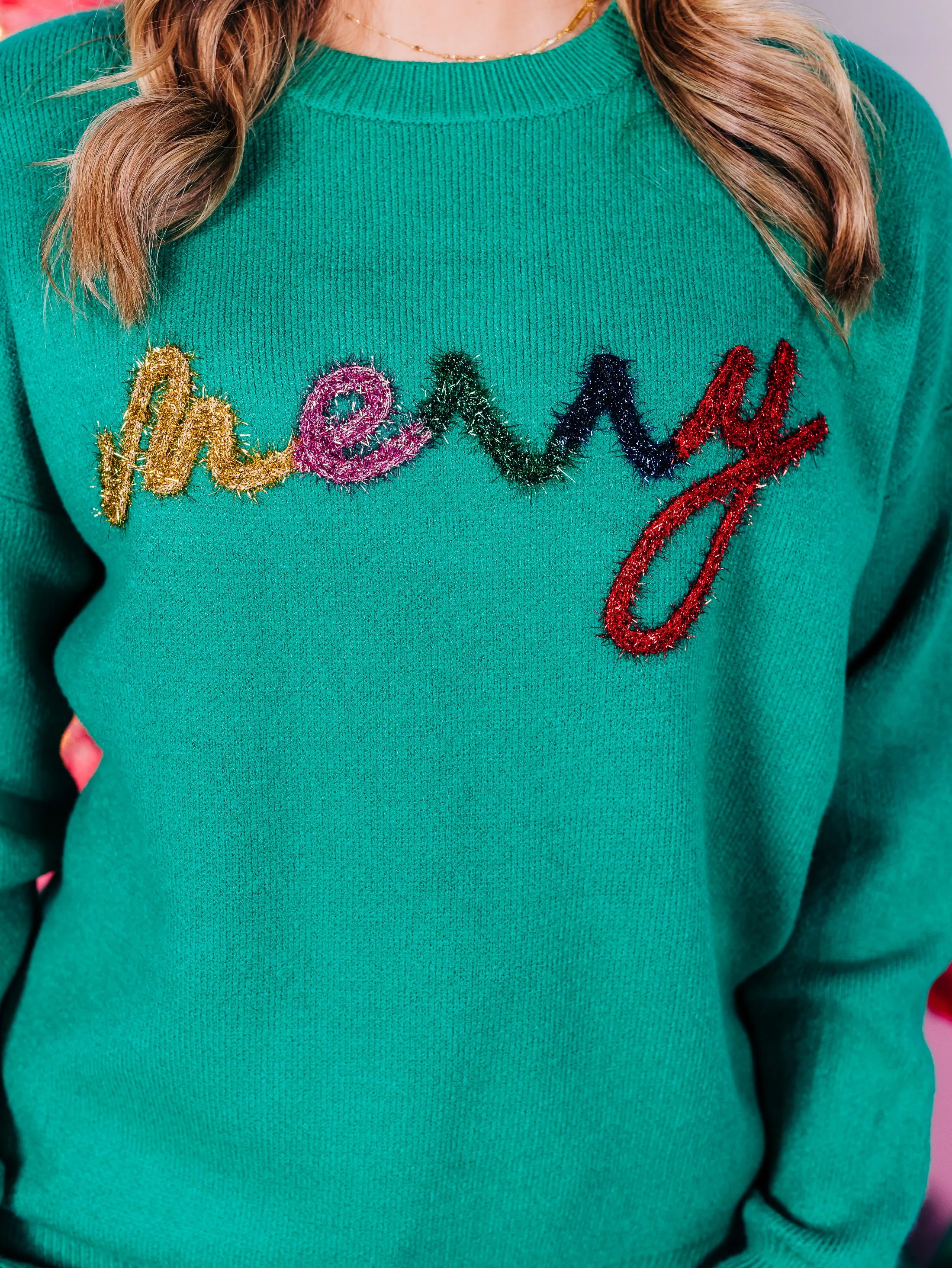 Be Merry Green Sweater