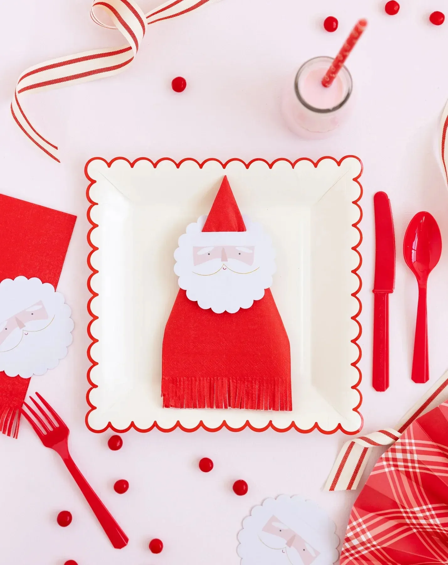 Believe Christmas Santa Napkin Ring and Napkin Set