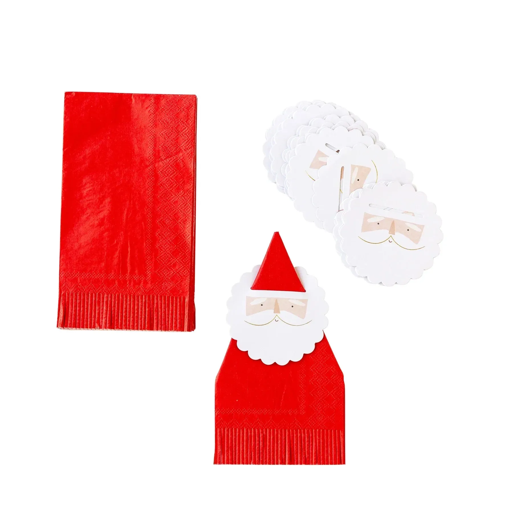 Believe Christmas Santa Napkin Ring and Napkin Set
