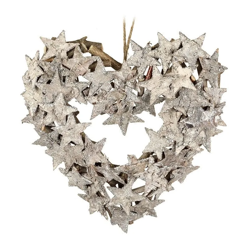 Birch Bark Star Design Christmas Wreath