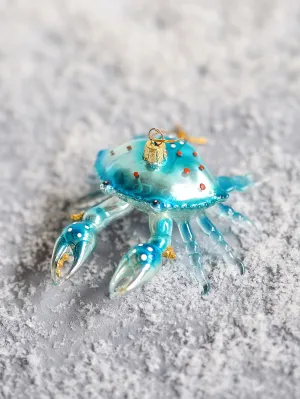 Blue Seaside Crab Ornament