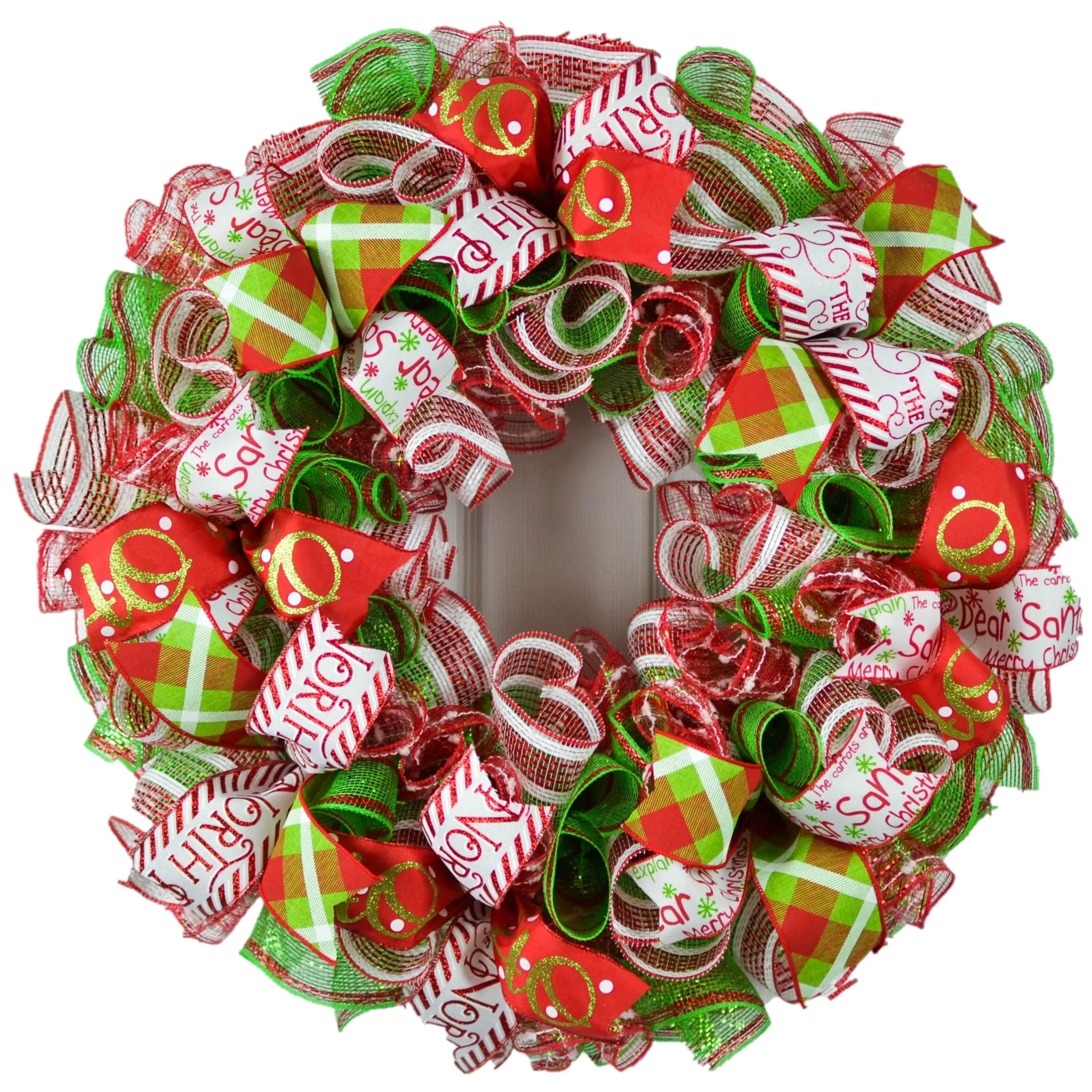 Bright Christmas Wreath - Whimsical Holiday Front Door Decor