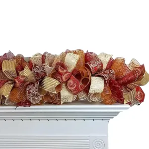 Burgundy Christmas Garland, Ivory Holiday Staircase Decor