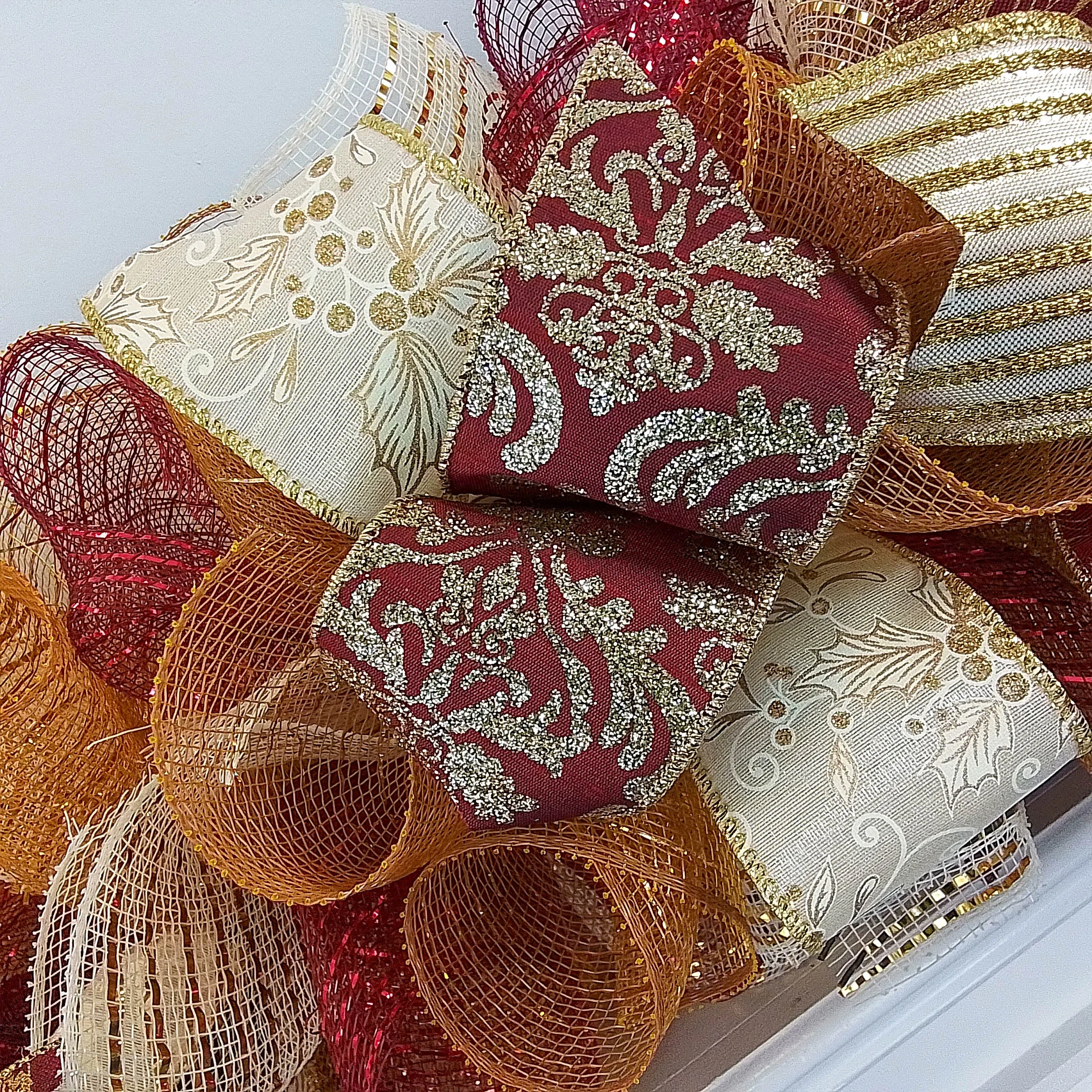Burgundy Christmas Garland, Ivory Holiday Staircase Decor