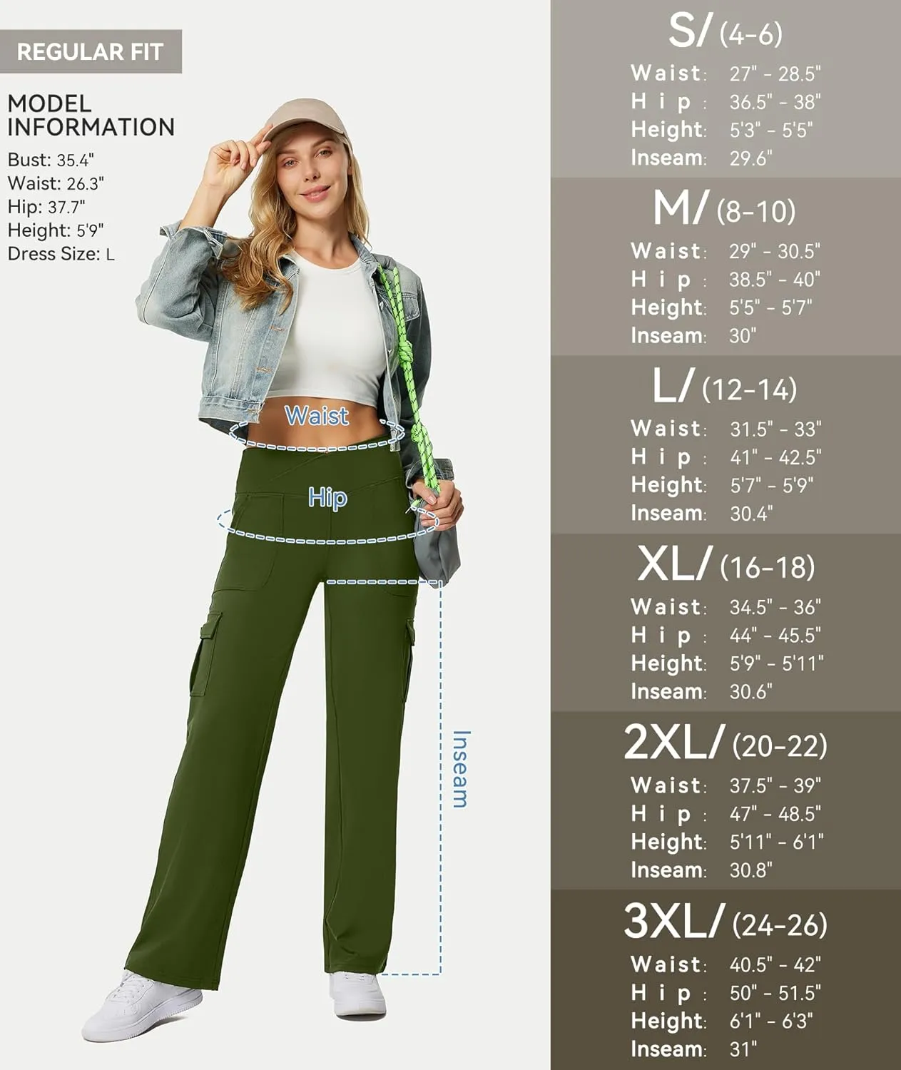 Casei Yoga Pants with Pockets for Women Wide Leg Cargo Pants High Waist Crossover Stretch Work Travel Casual Sweatpants