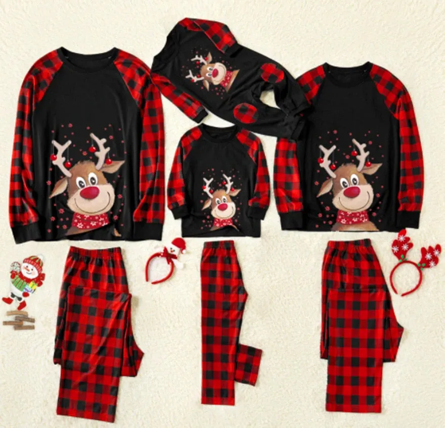 Christmas Pajamas Matching Family Pyjamas Clothes  Pajamas Set Deer Adult Mommy And Me Kids Xmas Sleepwear Sets Top Pants