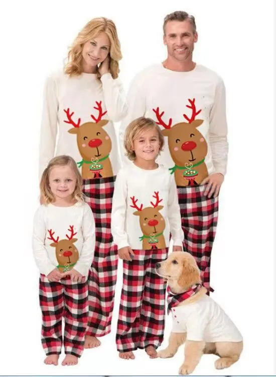 Christmas Pajamas Matching Family Pyjamas Clothes  Pajamas Set Deer Adult Mommy And Me Kids Xmas Sleepwear Sets Top Pants