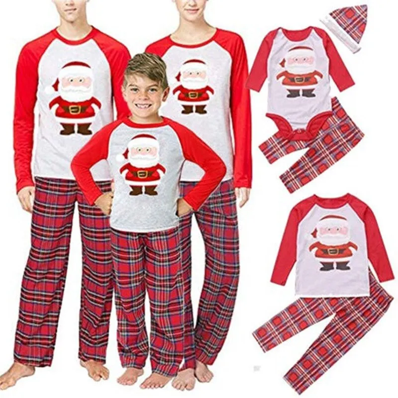 Christmas Pajamas Matching Family Pyjamas New Year Winter Cotton Pajamas Mother Daughter  Clothing Mom Daddy Baby Look Set