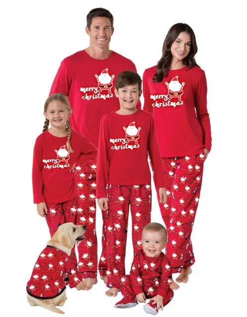 Christmas Pajamas Matching Family Pyjamas  Red Parent-Child Printing  Homewear
