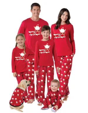 Christmas Pajamas Matching Family Pyjamas  Red Parent-Child Printing  Homewear