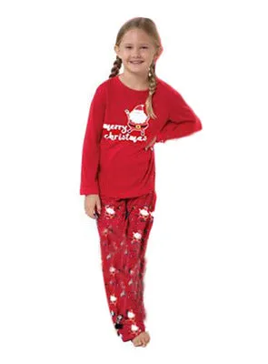 Christmas Pajamas Matching Family Pyjamas  Red Parent-Child Printing  Homewear