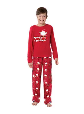 Christmas Pajamas Matching Family Pyjamas  Red Parent-Child Printing  Homewear