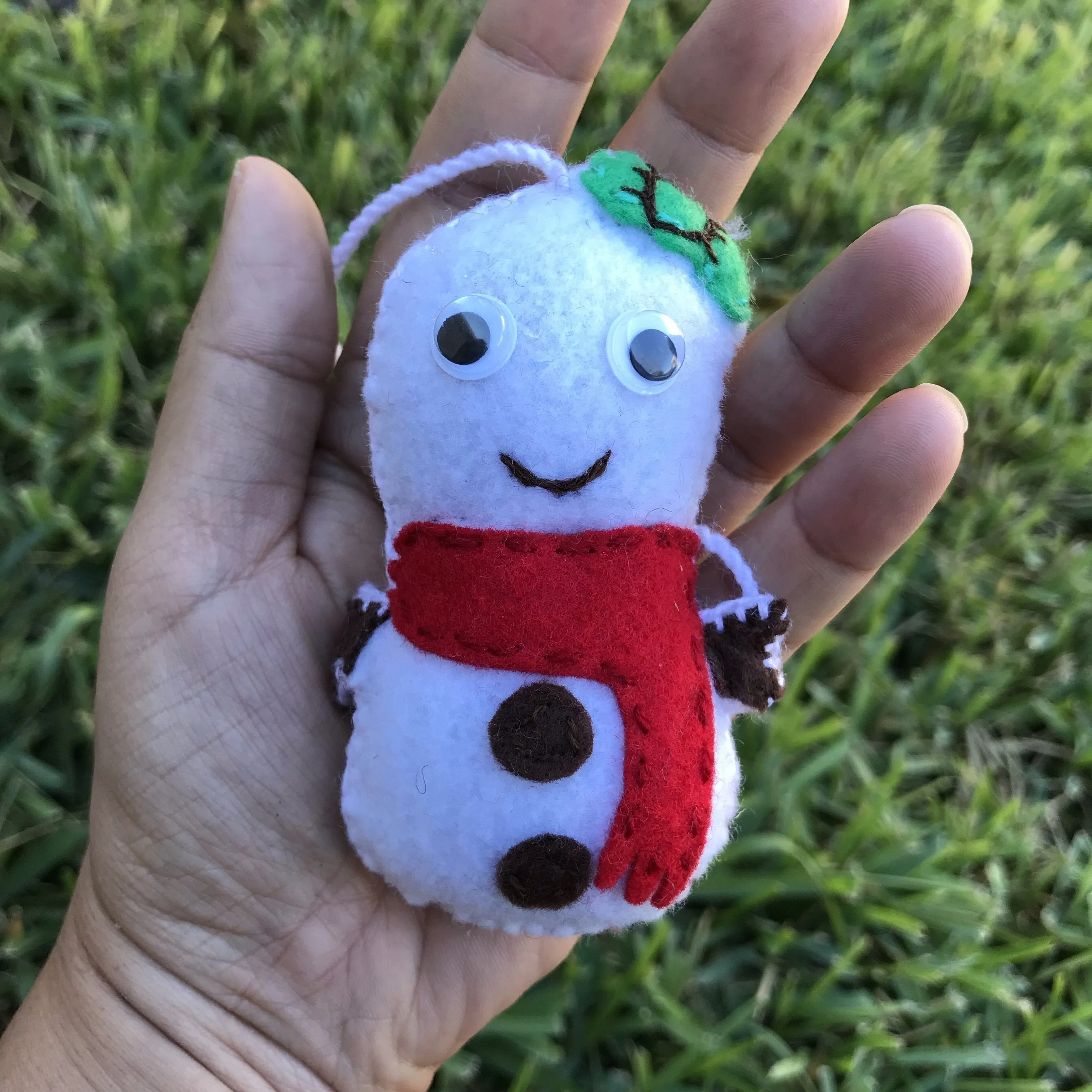 Christmas Snow Man Googly Eyes Ornament