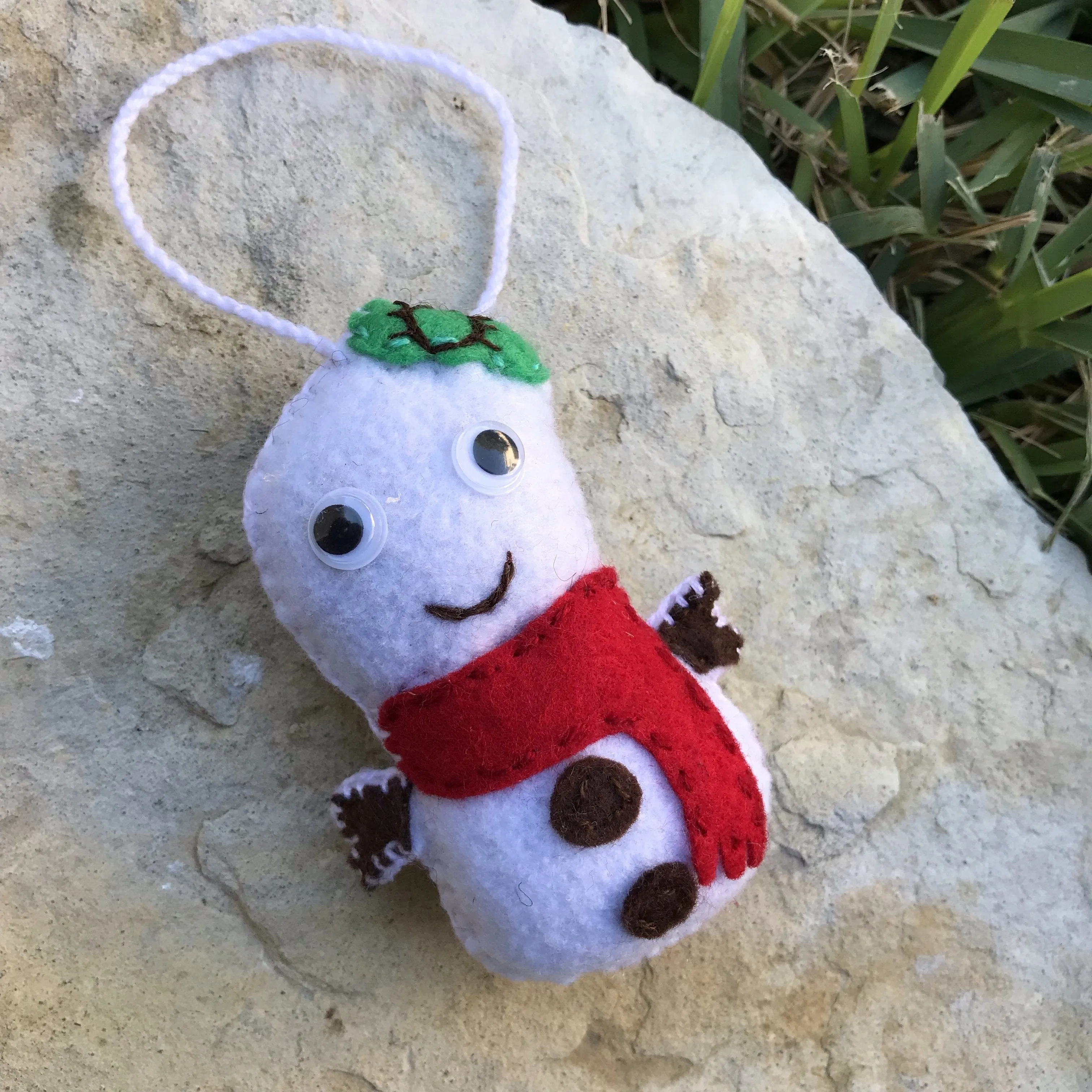 Christmas Snow Man Googly Eyes Ornament