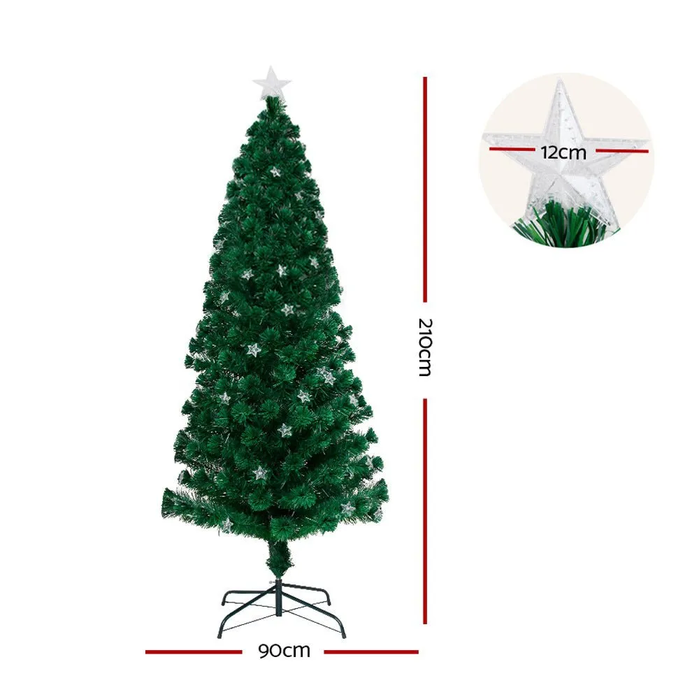 Christmas Tree 2.1M LED Xmas trees with Lights Multi Colour