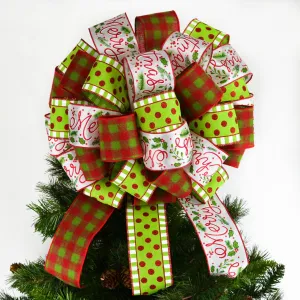 Christmas Tree Bows | Lime Green Present Bow | Red Tree Bow