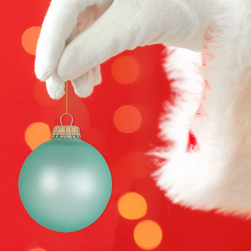 Christmas Tree Ornaments - 67mm / 2.625" Designer Glass Balls from Christmas by Krebs - Handmade Seamless Hanging Holiday Decorations for Trees - Set of 8