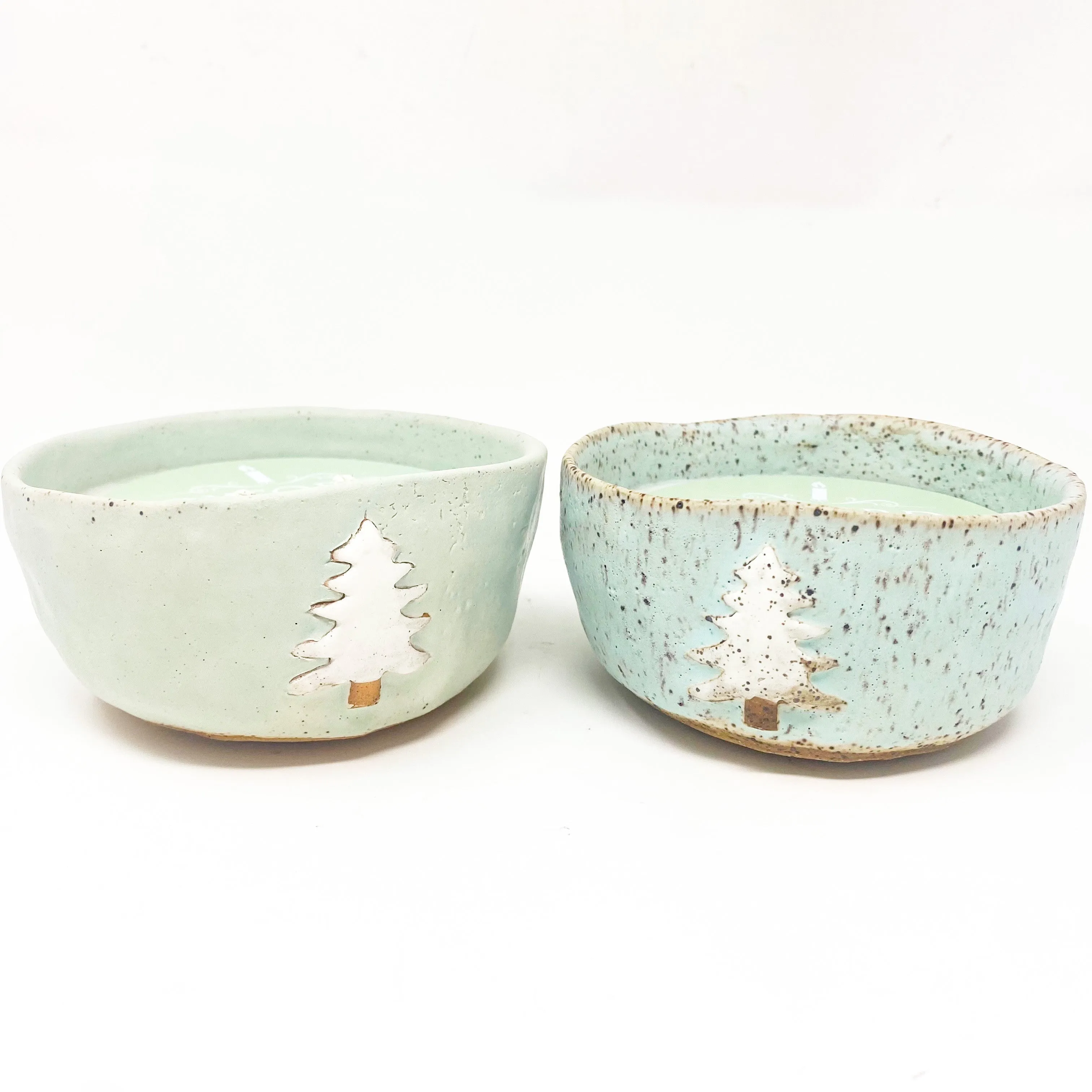 Christmas Tree Pottery Candle