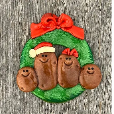 Christmas Wreath with Potatoes Ornament