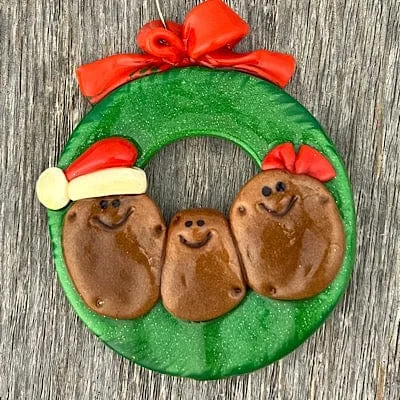Christmas Wreath with Potatoes Ornament