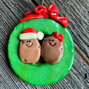 Christmas Wreath with Potatoes Ornament