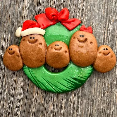 Christmas Wreath with Potatoes Ornament