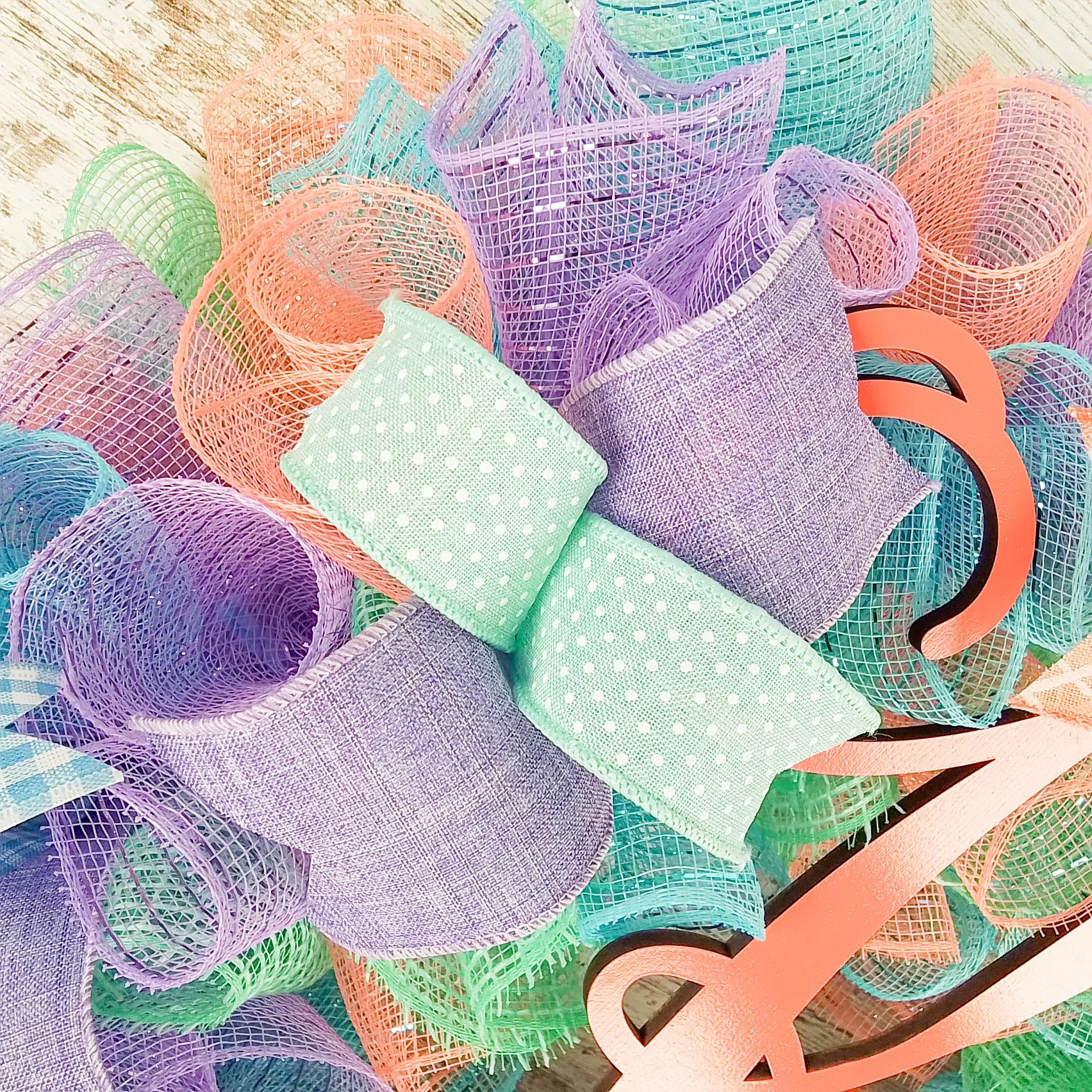 Coral Wreath, Mint Green Wreath for Front Door, Custom Spring Wreath