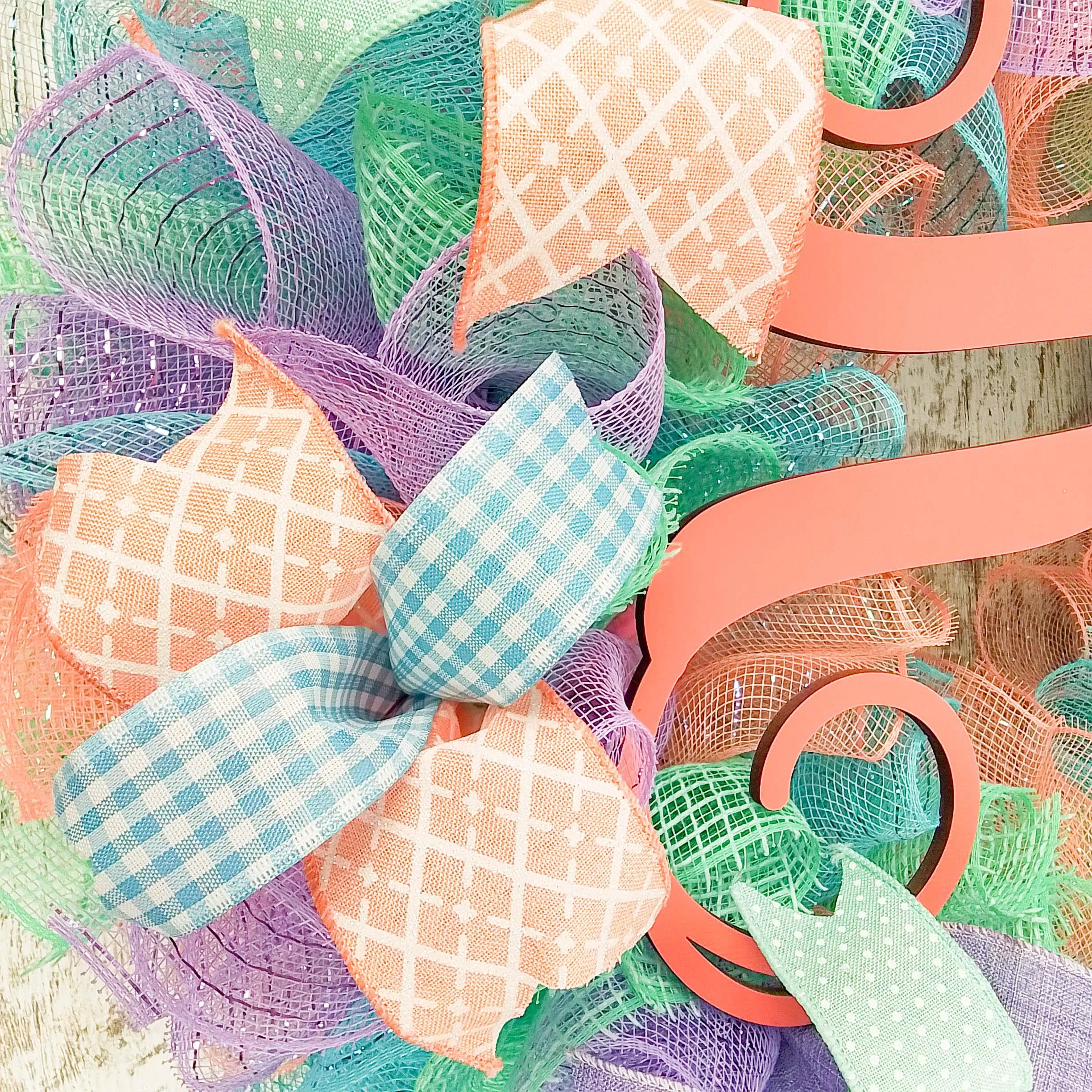 Coral Wreath, Mint Green Wreath for Front Door, Custom Spring Wreath